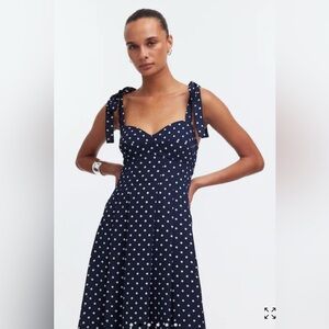 NWT Madewell polka dot tie strap dress